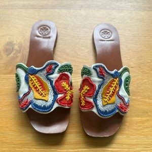 Tory Burch Bianca Floral Embellished Sandal 6.5